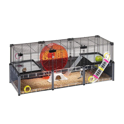 Ferplast Multipla Hamster Large клетка для хомяков и мышей, с аксессуарами, черная 107,5x37,5xh42 см
