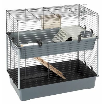 Ferplast Rabbit 100 Double клетка для кроликов, двухэтажная, черная 95x57xh93,5 см Италия 1 уп. х 1