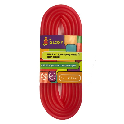 Gloxy шланг воздушный аквариумный, красный 4 м Китай 1 уп. х 1 шт. х 0.08 кг