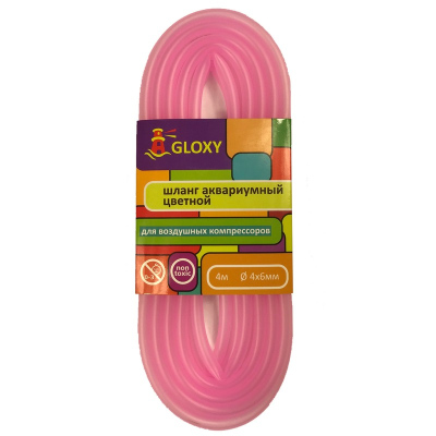 Gloxy шланг воздушный аквариумный, розовый 4 м Китай 1 уп. х 1 шт. х 0.08 кг