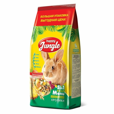 Happy Jungle сухой корм для кроликов мешок Российский корм 1 уп. х 1 шт. х 0.902 кг