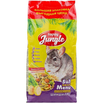 Happy Jungle сухой корм для шиншилл мешок Российский корм 1 уп. х 1 шт. х 0.902 кг