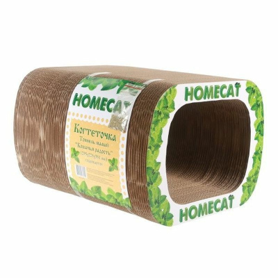 HOMECAT Кошачья радость когтеточка тоннель малый из гофрокартона, 29,5х22,5х35 см для всех возрастов