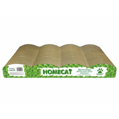HOMECAT Мятная волна Свежая 5 баллов когтеточка из гофрокартона, 50х22х6 см для всех возрастов