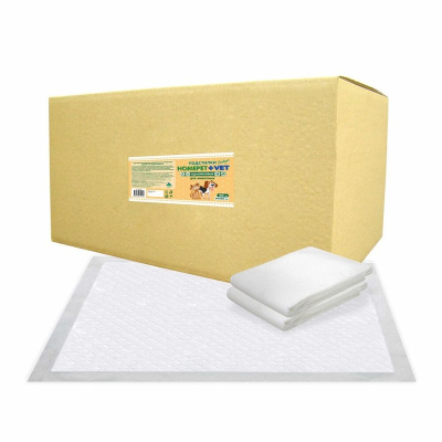 Homepet Vet пеленки для животных, впитывающие 60х60 см, 150 шт Китай 1 уп. х 1 шт. х 4.8 кг