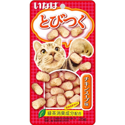 Inaba Tobitsuko лакомство запеченное для взрослых кошек, с куриным бульоном 25 г
