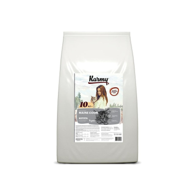 Karmy Maine Coon Kitten полнорационный сухой корм для котят породы мейн кун, с индейкой премиум мейн кун