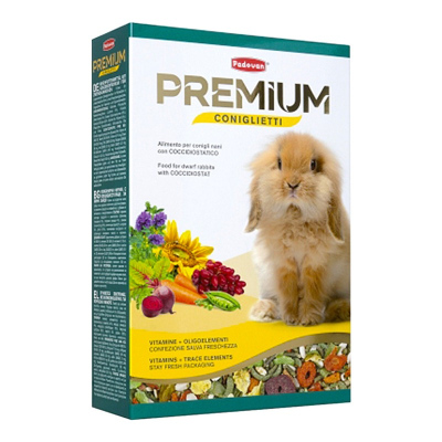 Корм Padovan Premium coniglietti для кроликов и молодняка комплексный основной 500