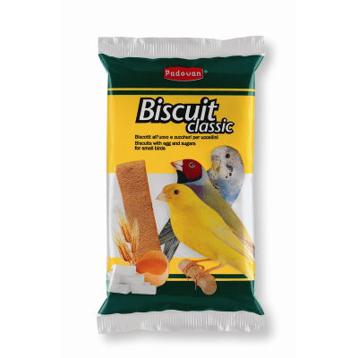 Лакомство бисквит Padovan Biscuit classic для декоративных птиц сладкие яичные 30 г для взрослых