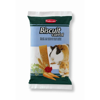 Лакомство бисквиты Padovan Biscuit carrot для грызунов морковные 30 г для взрослых Италия 1 уп. х 1
