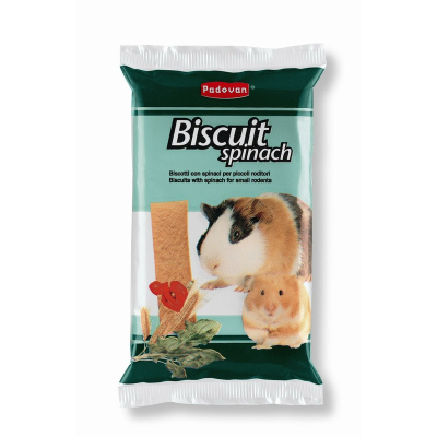Лакомство бисквиты Padovan Biscuit spinach для грызунов со шпинатом 30 г для взрослых Италия 1 уп.