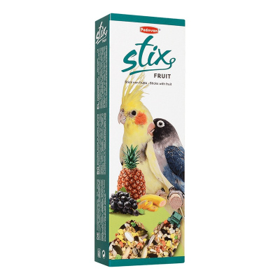 Лакомство палочки Padovan Stix Fruit для средних попугаев фруктовые 100 г для взрослых Италия 1 уп.