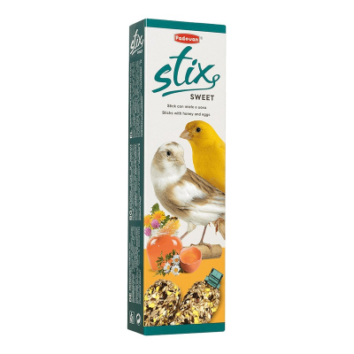 Лакомство палочки Padovan Stix Sweet для канареек с медом и яйцом 80 г для взрослых Италия 1 уп.