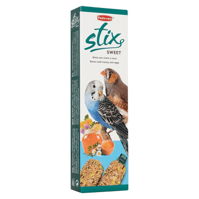 Лакомство палочки Padovan Stix Sweet для попугаев и экзотических птиц с медом и яйцом 80