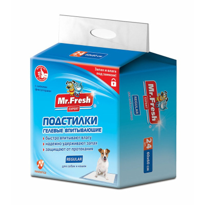 Mr.Fresh Expert Regular подстилки-пеленки для ежедневного применения для кошек и собак, 60х60