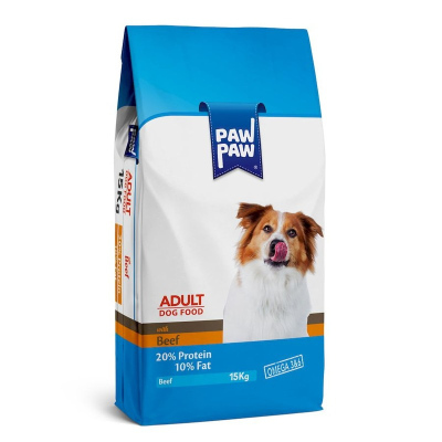 Pawpaw Adult Dog Food with Beef полнорационный сухой корм для собак, с говядиной 15 кг