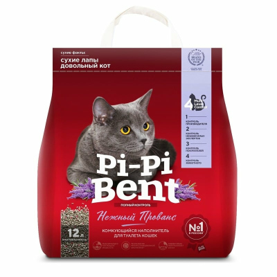 Pi-Pi Bent Нежный Прованс комкующийся наполнитель для кошачьих туалетов 5 кг Россия 1 уп. х 1 шт.
