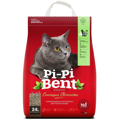 Pi-Pi Bent Сенсация свежести комкующийся наполнитель для кошачьих туалетов с ароматом свежих