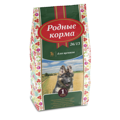 Родные корма сухой корм для щенков 1 Пуд (16,38 кг) щенков мешок Российский