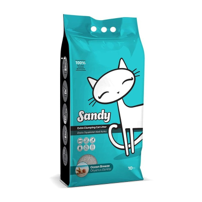 Sandy Ocean Breeze наполнитель для кошек, комкующийся, с ароматом океанского бриза 10 кг
