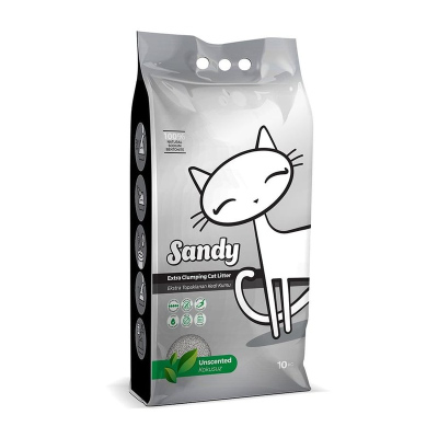 Sandy Unscented наполнитель для кошек, комкующийся, без ароматизаторов 10 кг