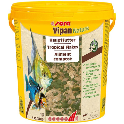 Корм Sera Vipan Nature для рыб основной в хлопьях 4 кг Импортный корм 1 уп. х 1 шт.