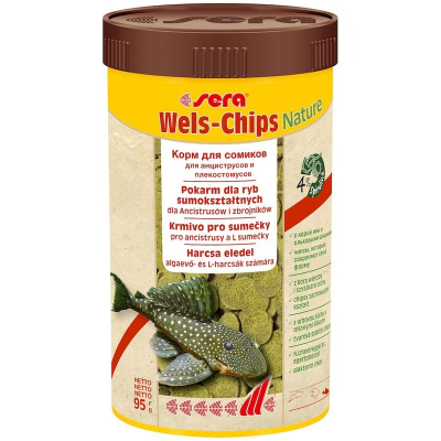 Sera Wels Chips Корм для сомов прилипал 250 мл для взрослых рыб Импортный корм 1 уп.