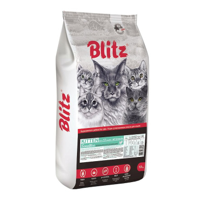 Blitz Sensitive Kitten полнорационный сухой корм для котят, беременных и кормящих кошек