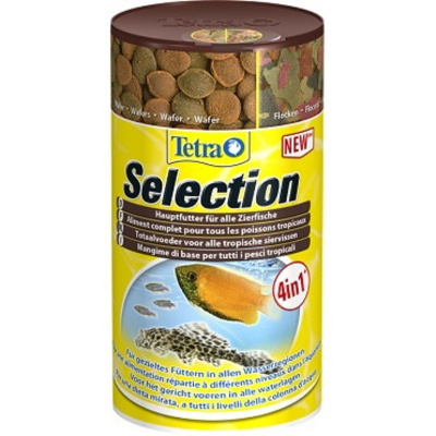 Корм Tetra Selection для всех видов рыб 4 вида хлопья/чипсы/гранулы 100 мл Импортный