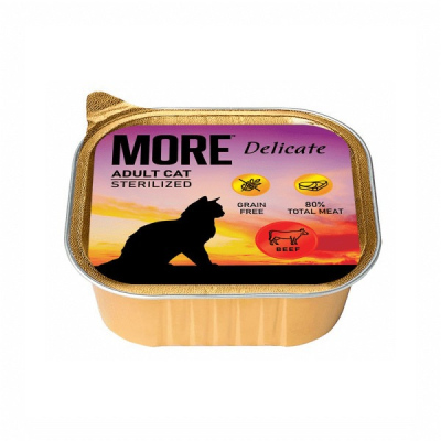 Влажный корм More Delicate Nature для кошек паштет с говядиной 100 г