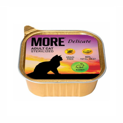 Корм More Delicate для стерилизованных кошек паштет с индейкой 100 г