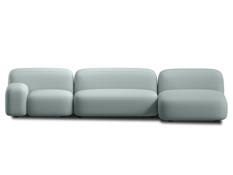 Модульный диван Риббл-3 Bucle Mint мятный букле с независимым пружинным блоком