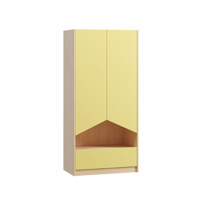 Распашной шкаф Пенни-2 Plywood Mustard