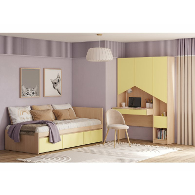 Модульная детская Пенни-1 Plywood Mustard