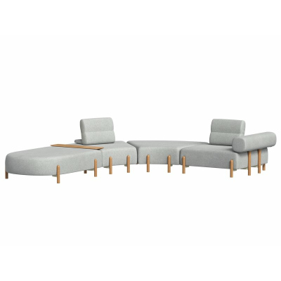 Модульный диван Альди-5 Textile Silver