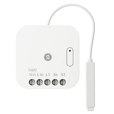 Умное реле Яндекс одноканальное Zigbee работает с Алисой Белое