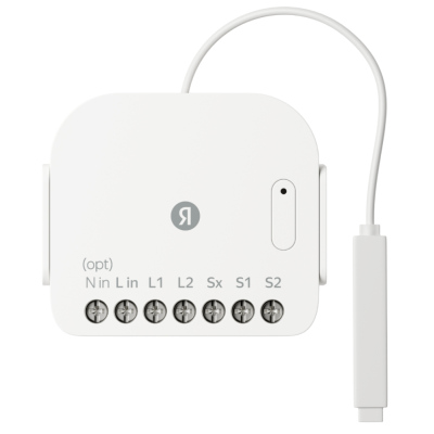 Умное реле Яндекс двухканальное Zigbee работает с Алисой Белое