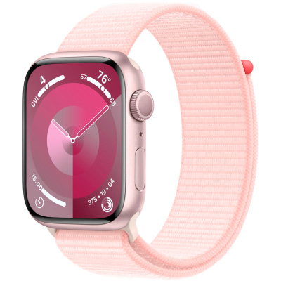 Часы Apple Watch Series 9 GPS 45мм корпус из алюминия Розовые + ремешок Sport Loop Розовый