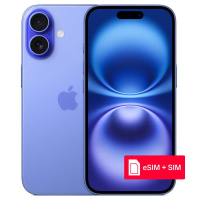 Смартфон Apple iPhone 16 128Gb eSIM + SIM Ультрамарин