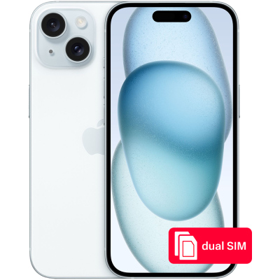 Смартфон Apple iPhone 15 256Gb SIM + SIM Голубой