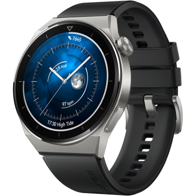 Часы HUAWEI Watch GT 3 Pro каучуковый ремешок Черные (Odn-B19S)