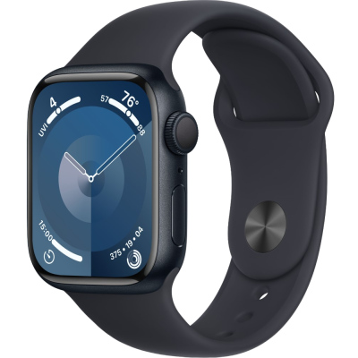 Часы Apple Watch Series 9 GPS 45мм корпус из алюминия Темная ночь + ремешок Sport Band Темная ночь