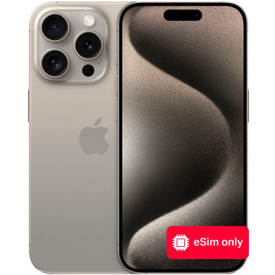 Смартфон Apple iPhone 15 Pro 256Gb eSIM only Натуральный титан
