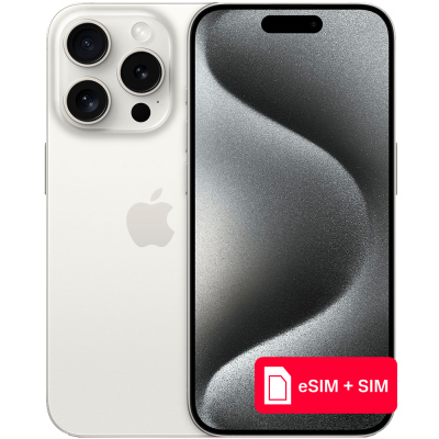 Смартфон Apple iPhone 15 Pro 128Gb eSIM + SIM Белый титан