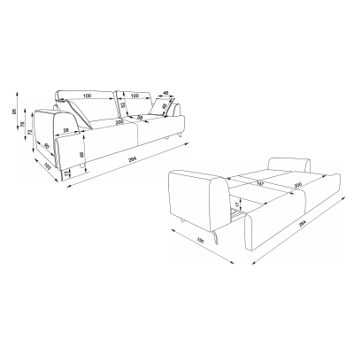 Прямой диван Scott