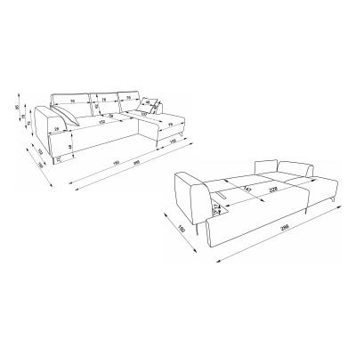 Угловой диван Scott, правый