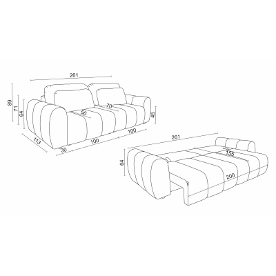 Прямой диван Mellow