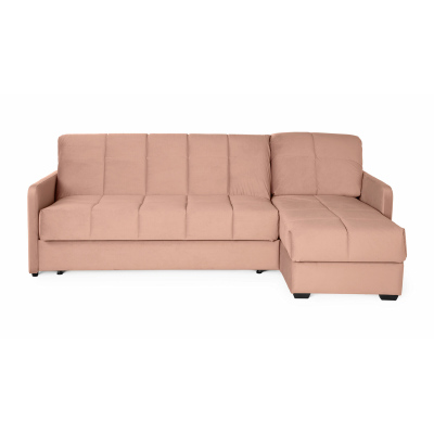 Угловой диван Domo Pro с анатомическим матрасом и узкими подлокотниками, стежка квадрат