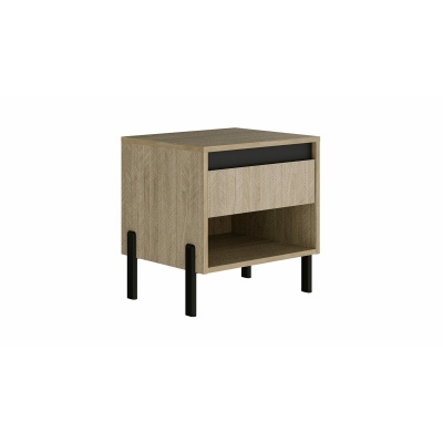 Тумба прикроватная с ящиком Felino, цвет Французская ель, Черный